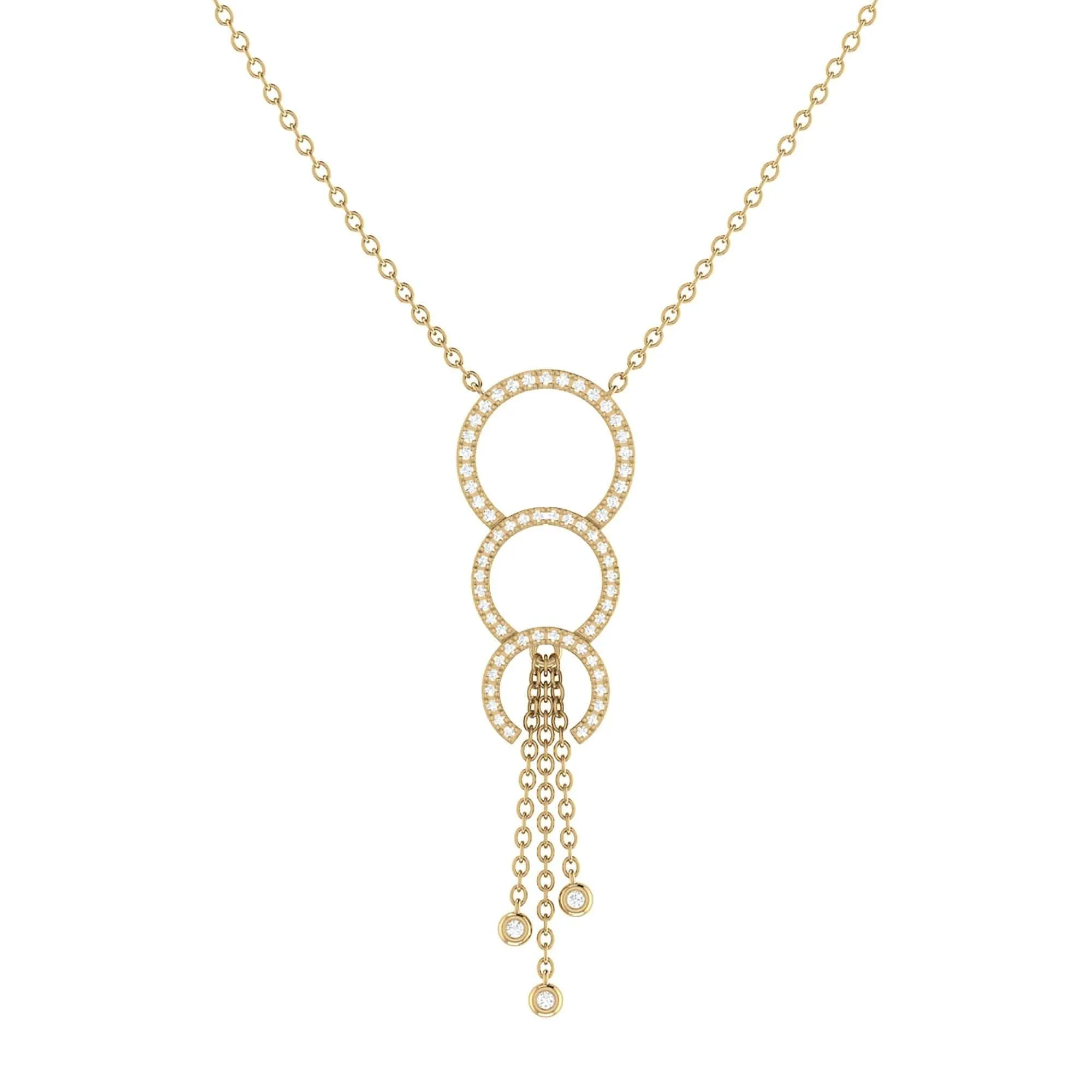 Regal Elegance Diamond Bolo Lariat Necklace in 14K Gold Vermeil