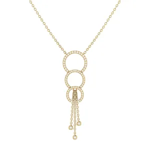 Regal Elegance Diamond Bolo Lariat Necklace in 14K Gold Vermeil