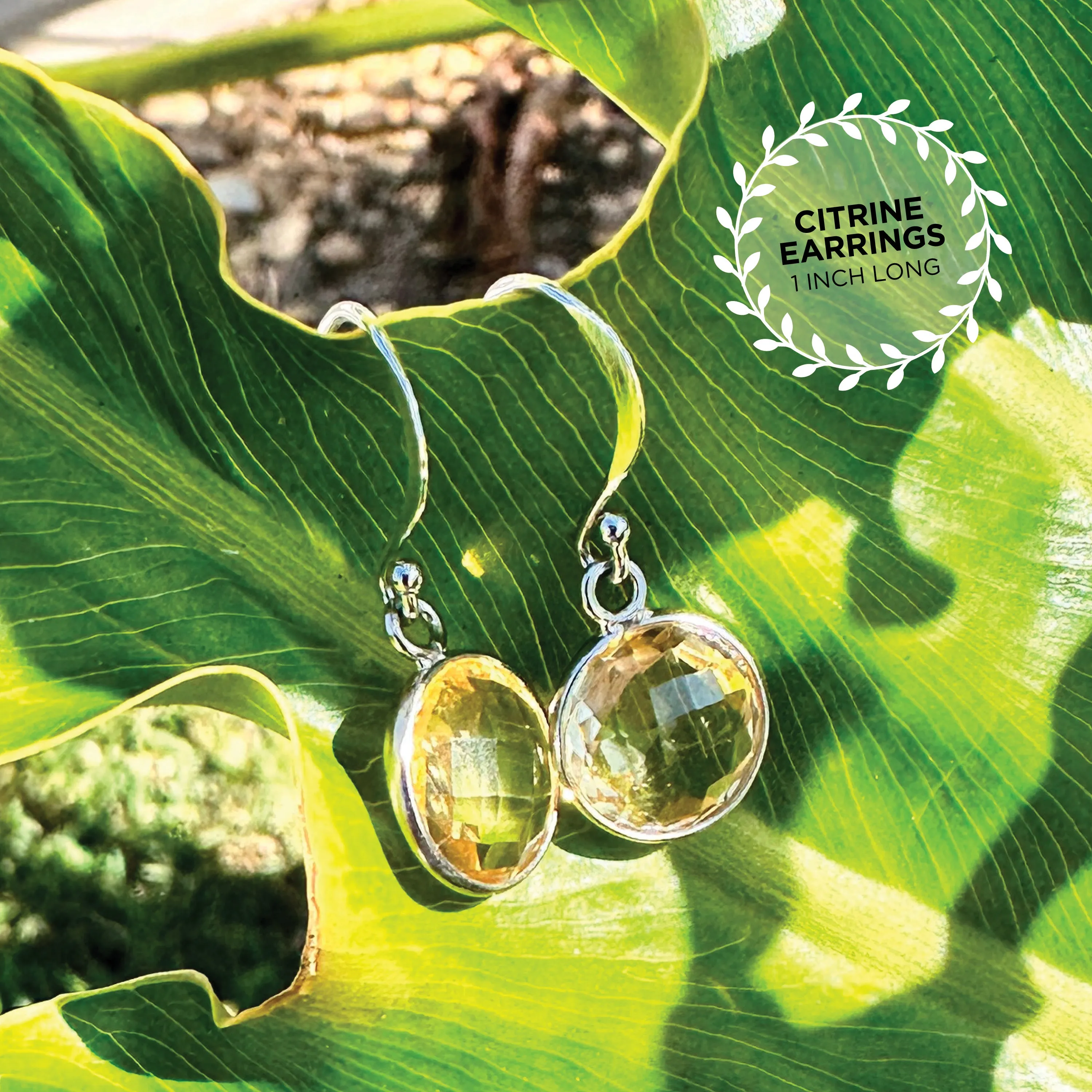 Round Citrine Earrings