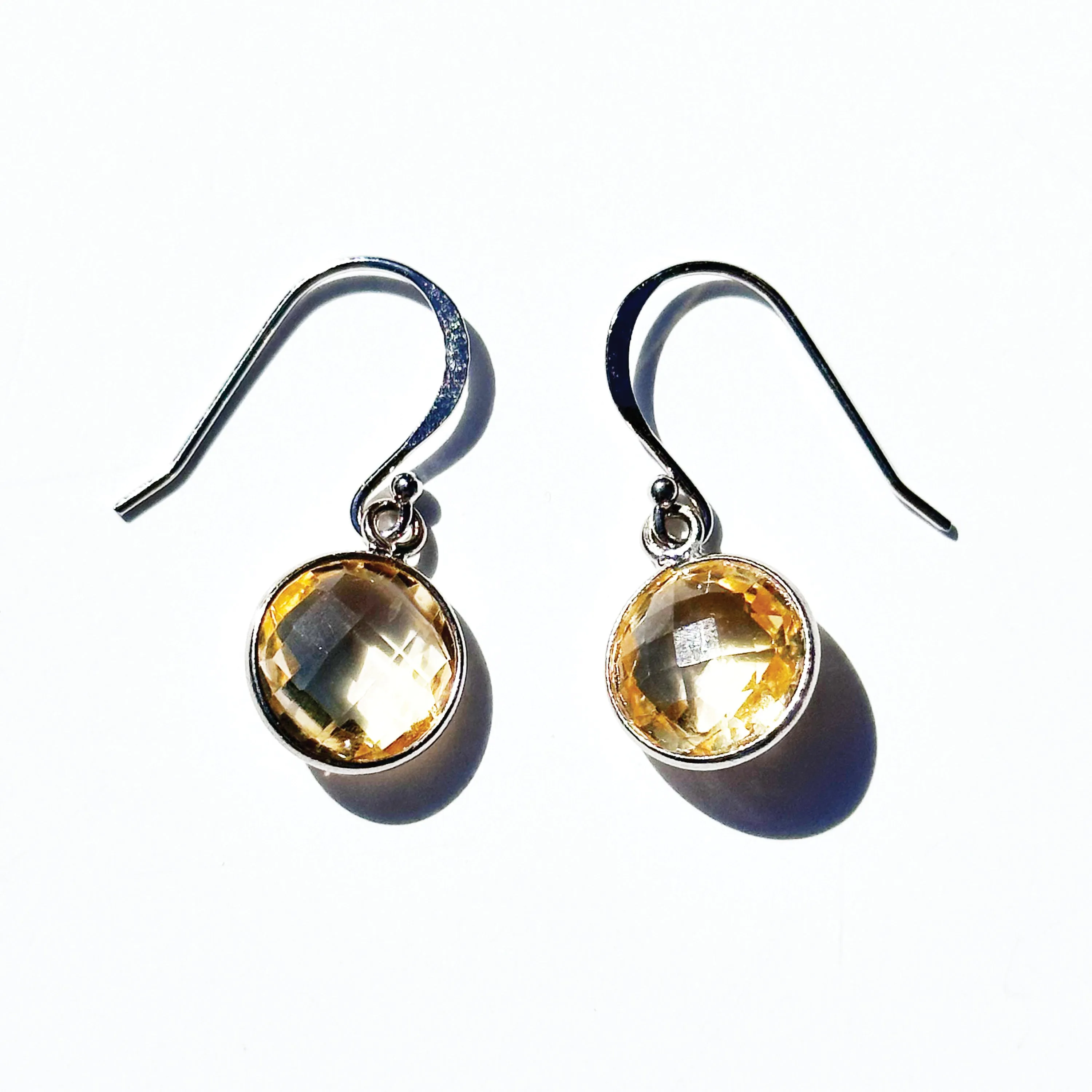 Round Citrine Earrings