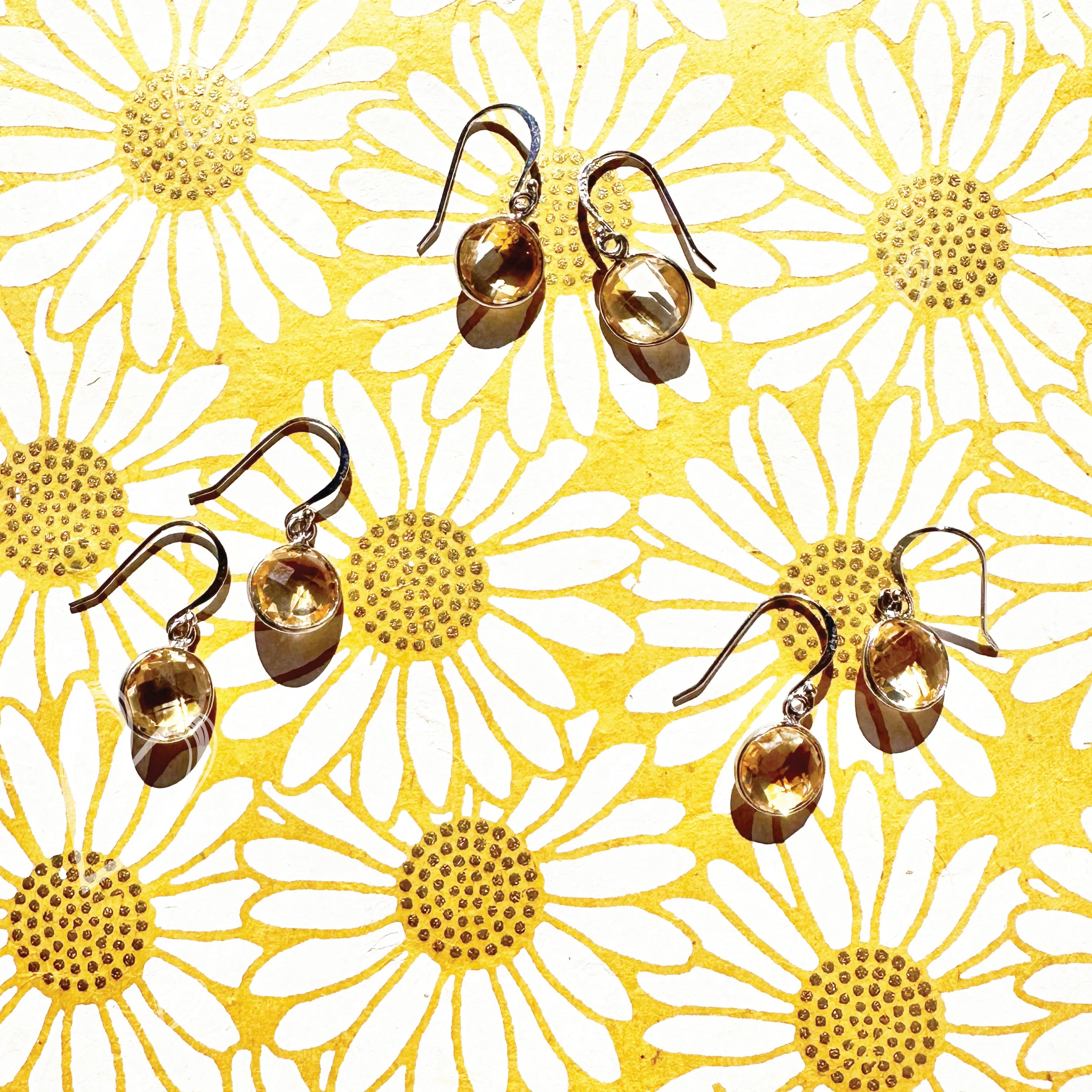 Round Citrine Earrings