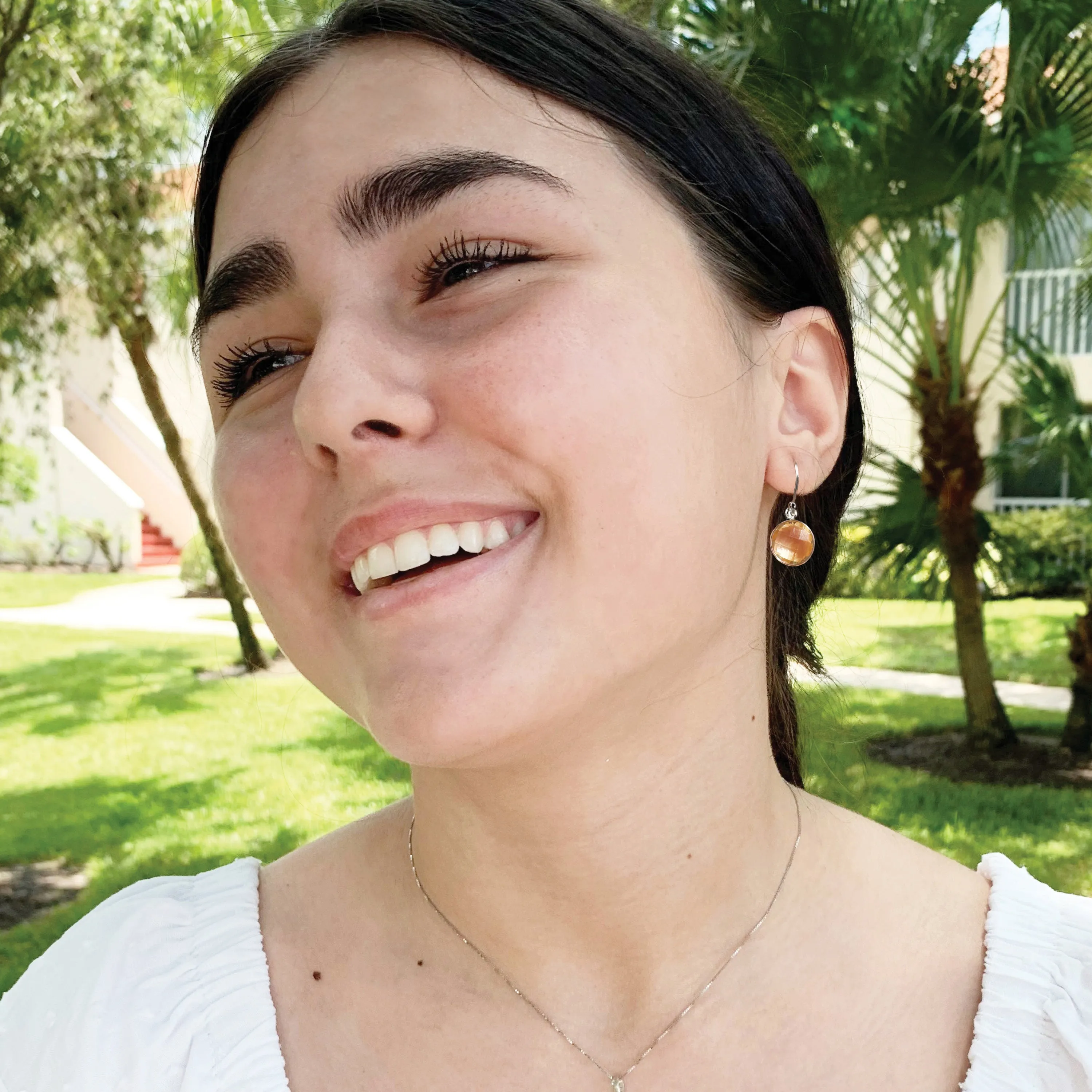 Round Citrine Earrings