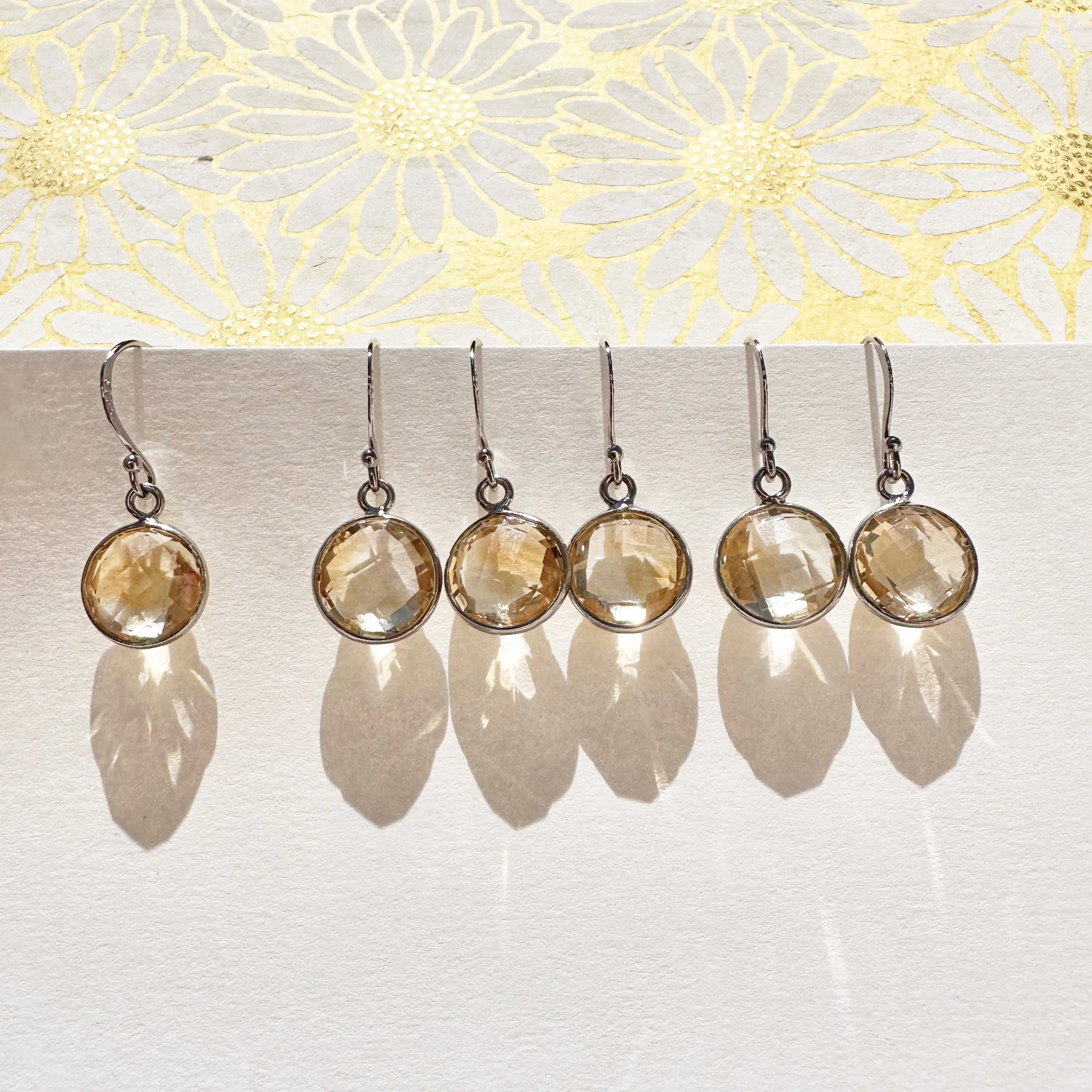 Round Citrine Earrings