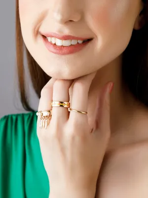 Rubans Voguish Women Set of 3 Gold Plated Rings