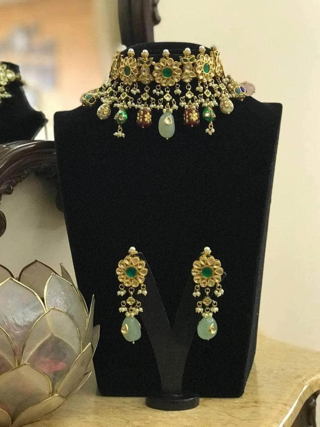 Ruby Kundan Semi Precious Set