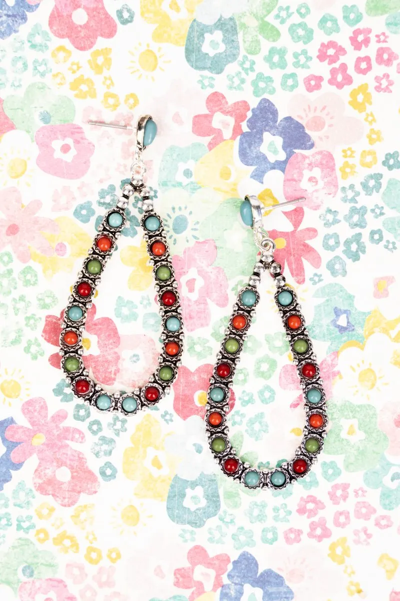 SALE! Multi-Color Ribbon Falls Teardrop Earrings