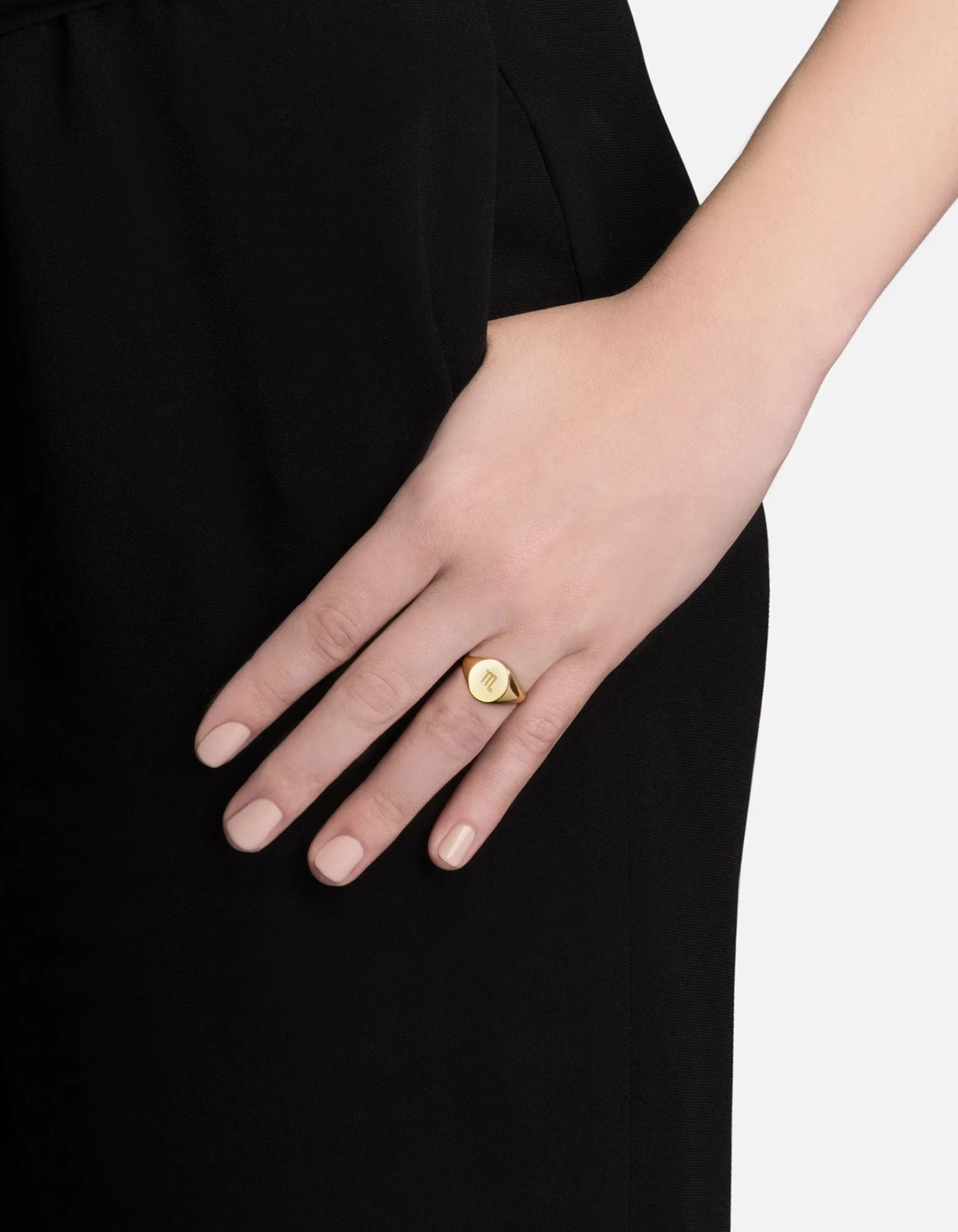 Scorpio Astro Signet Ring, 14k Gold