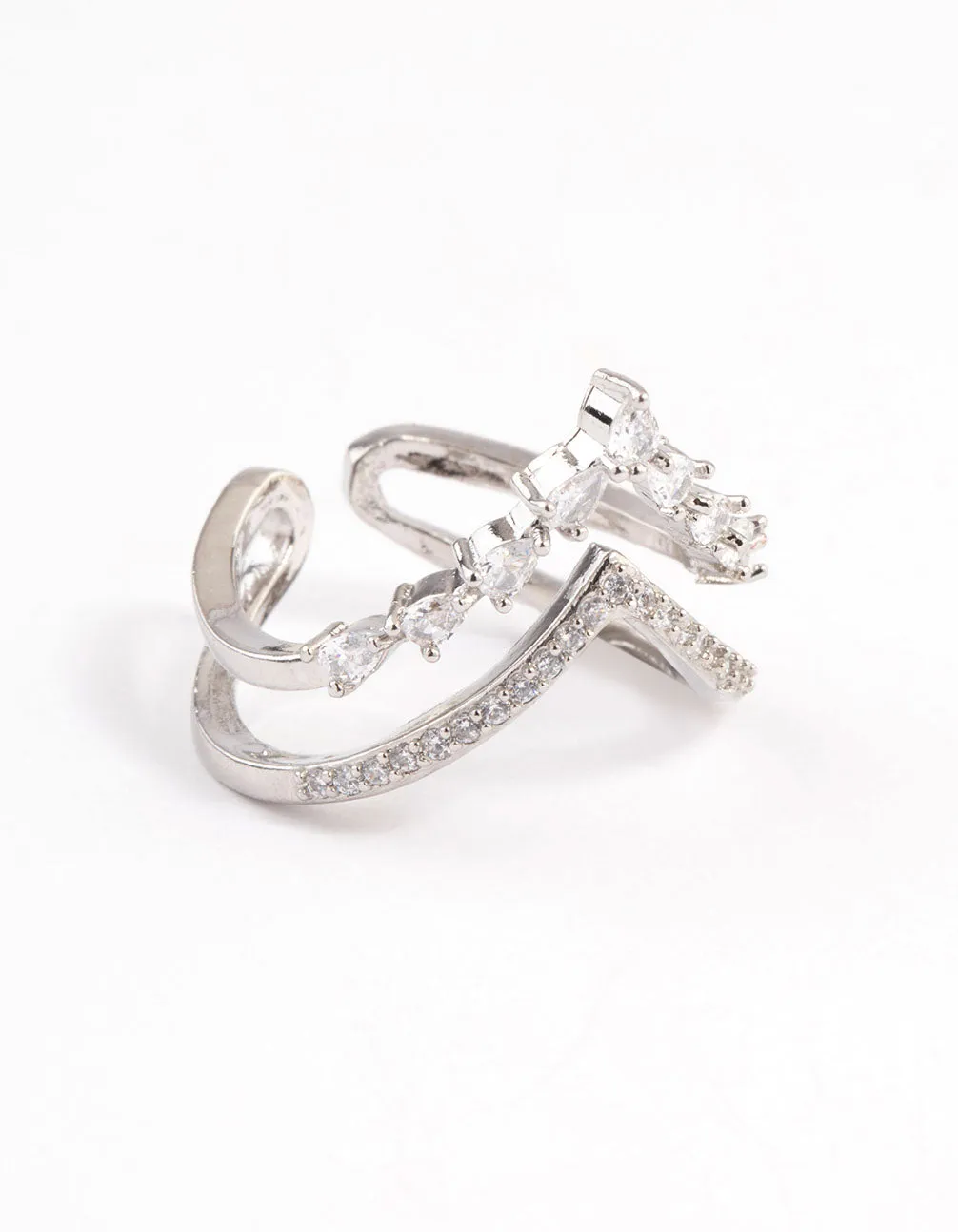 Silver Elegant V Ring