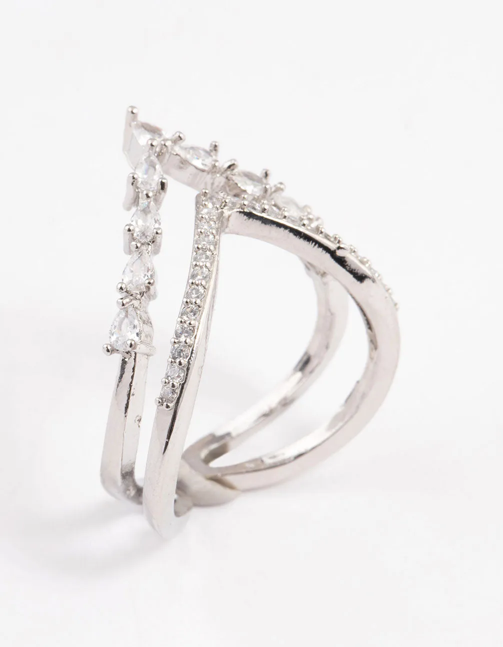 Silver Elegant V Ring