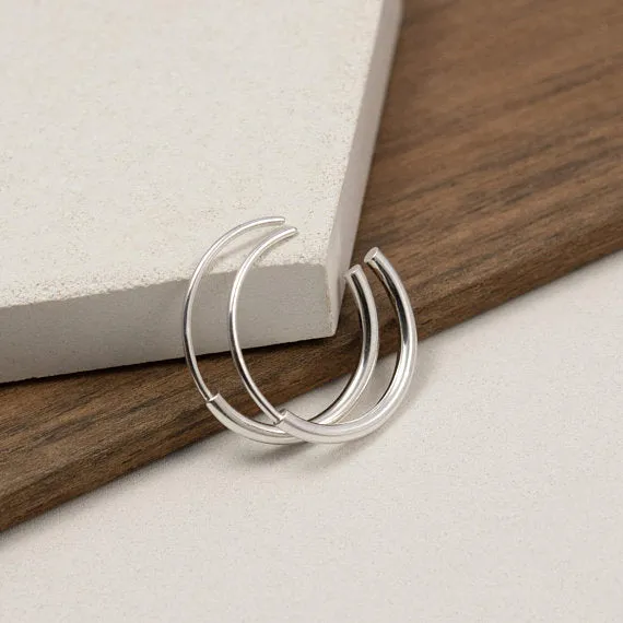 Silver hoop earrings medium N°11