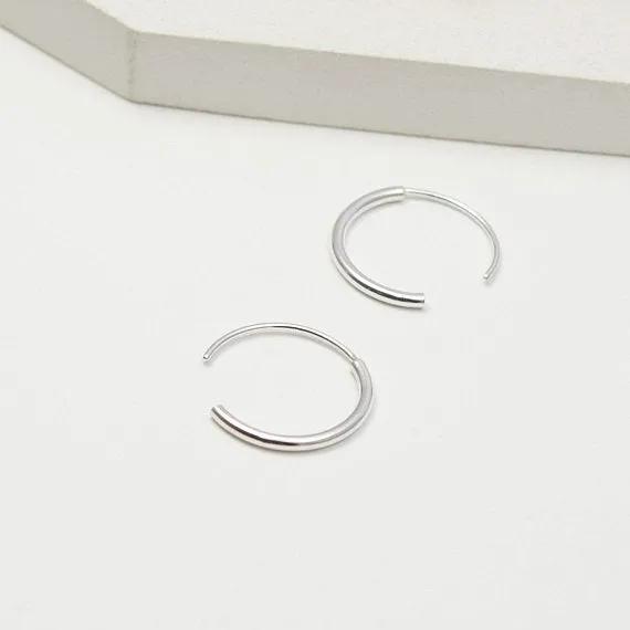 Silver hoop earrings medium N°11