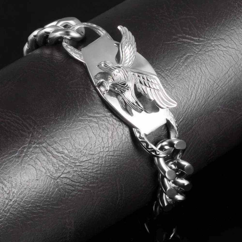 Silver punk wrap Bracelet Stainless Steel Bracelets Bangles eagle bracelet Men Jewelry bracelet