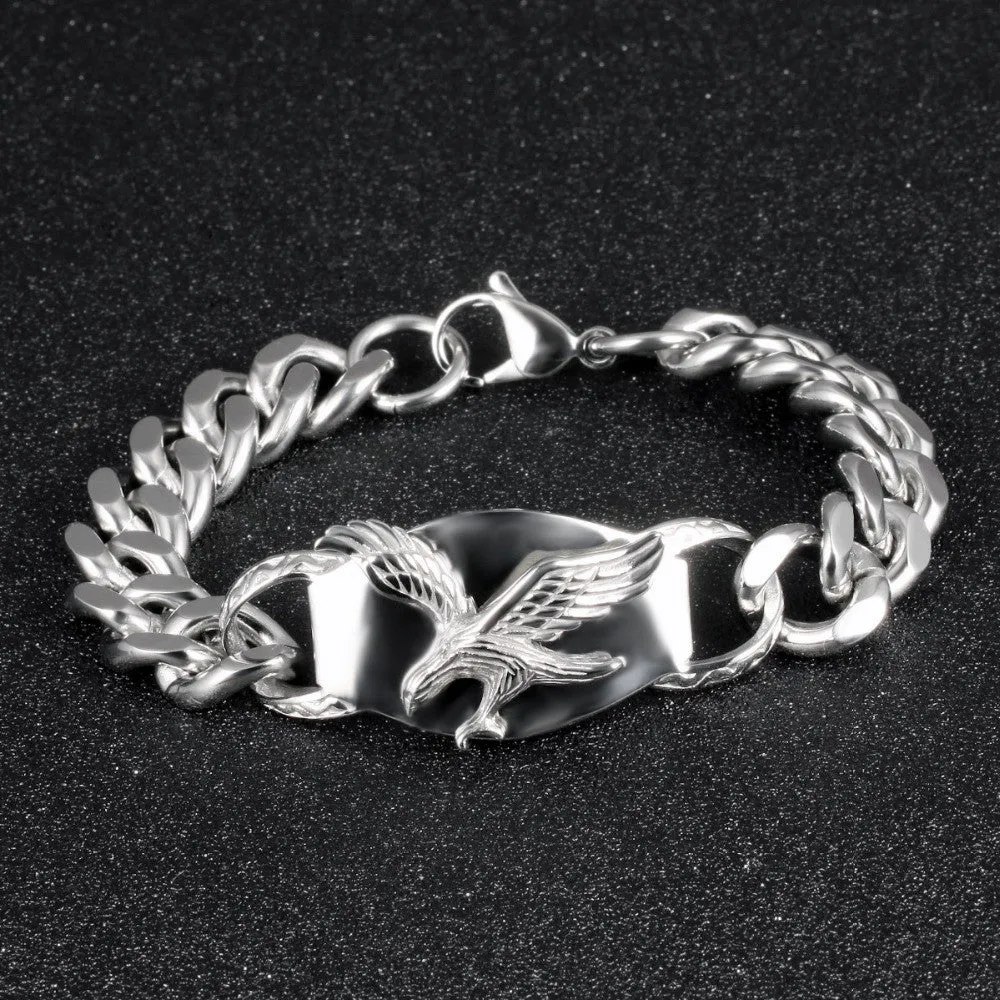 Silver punk wrap Bracelet Stainless Steel Bracelets Bangles eagle bracelet Men Jewelry bracelet