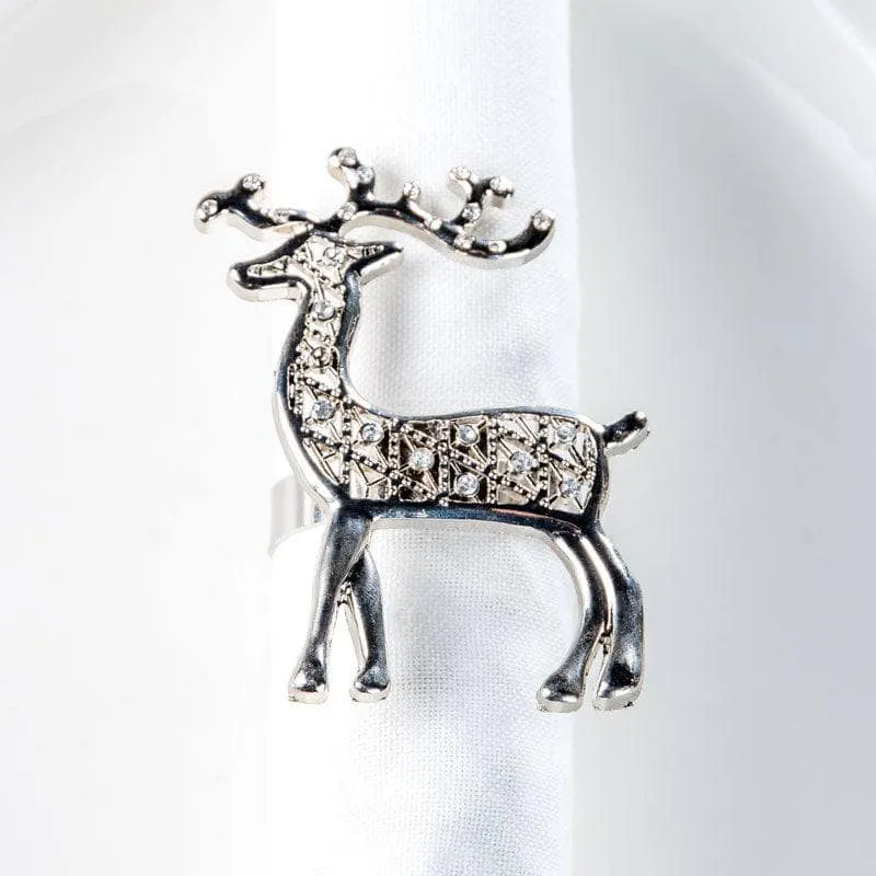 Silver Reindeer Napkin Rings