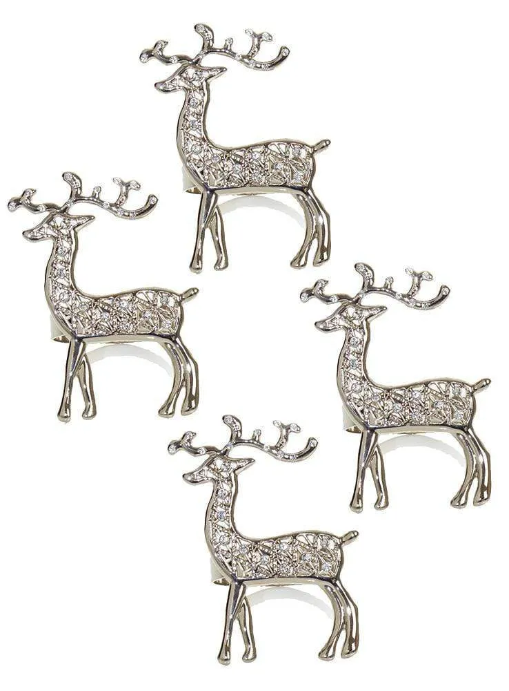 Silver Reindeer Napkin Rings