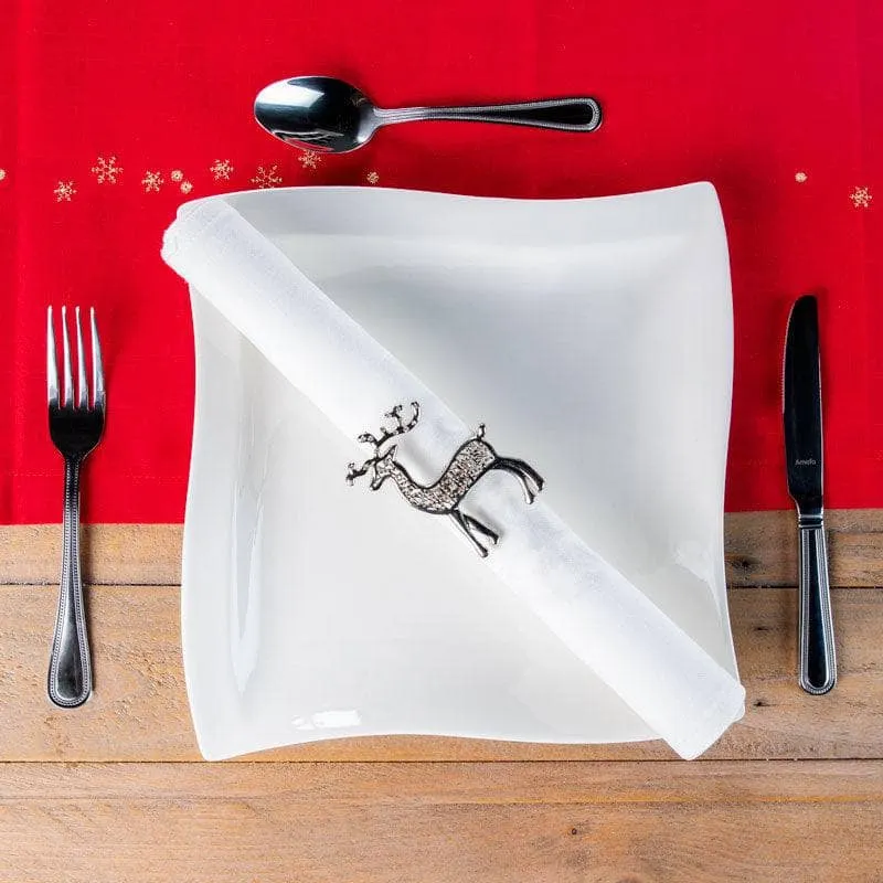 Silver Reindeer Napkin Rings