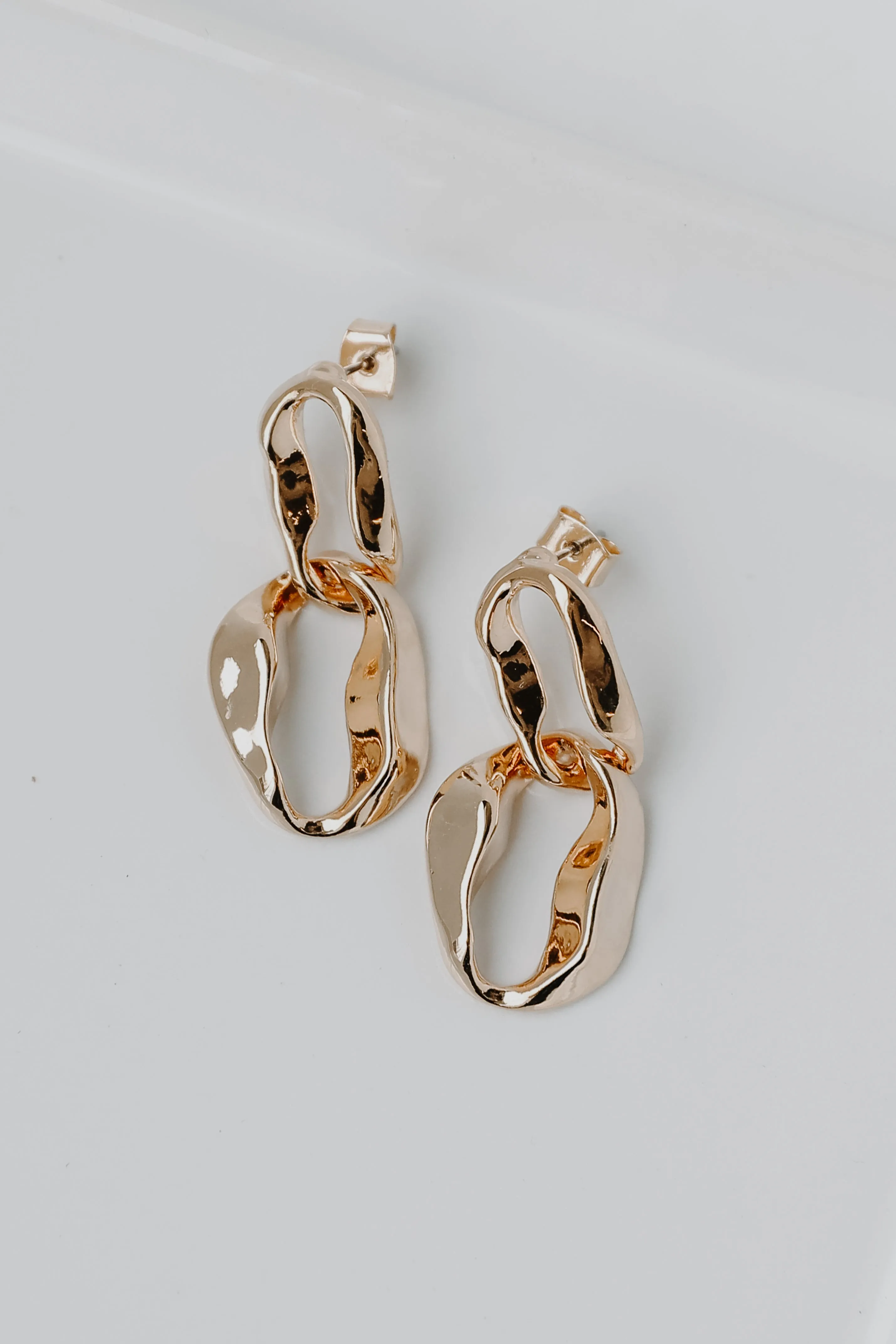 Sloane Gold Chainlink Drop Earrings