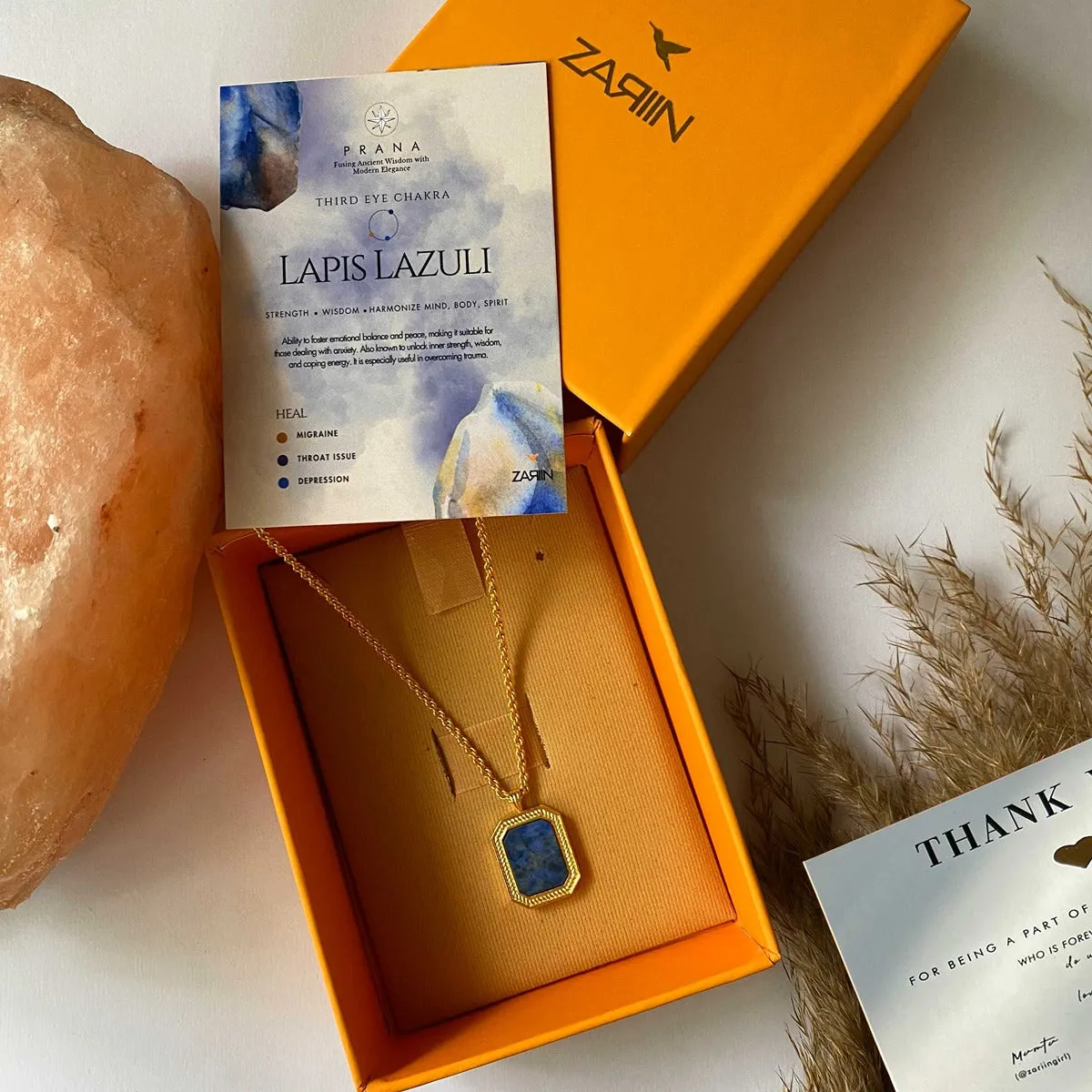 Soul Soothe Pendant Necklace with Lapis Lazuli - Intuition