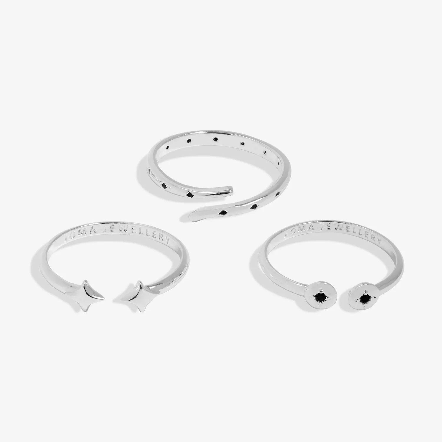 Stacks Of Style Set Of 3 Rings Silver Gem Silver Plated 7827