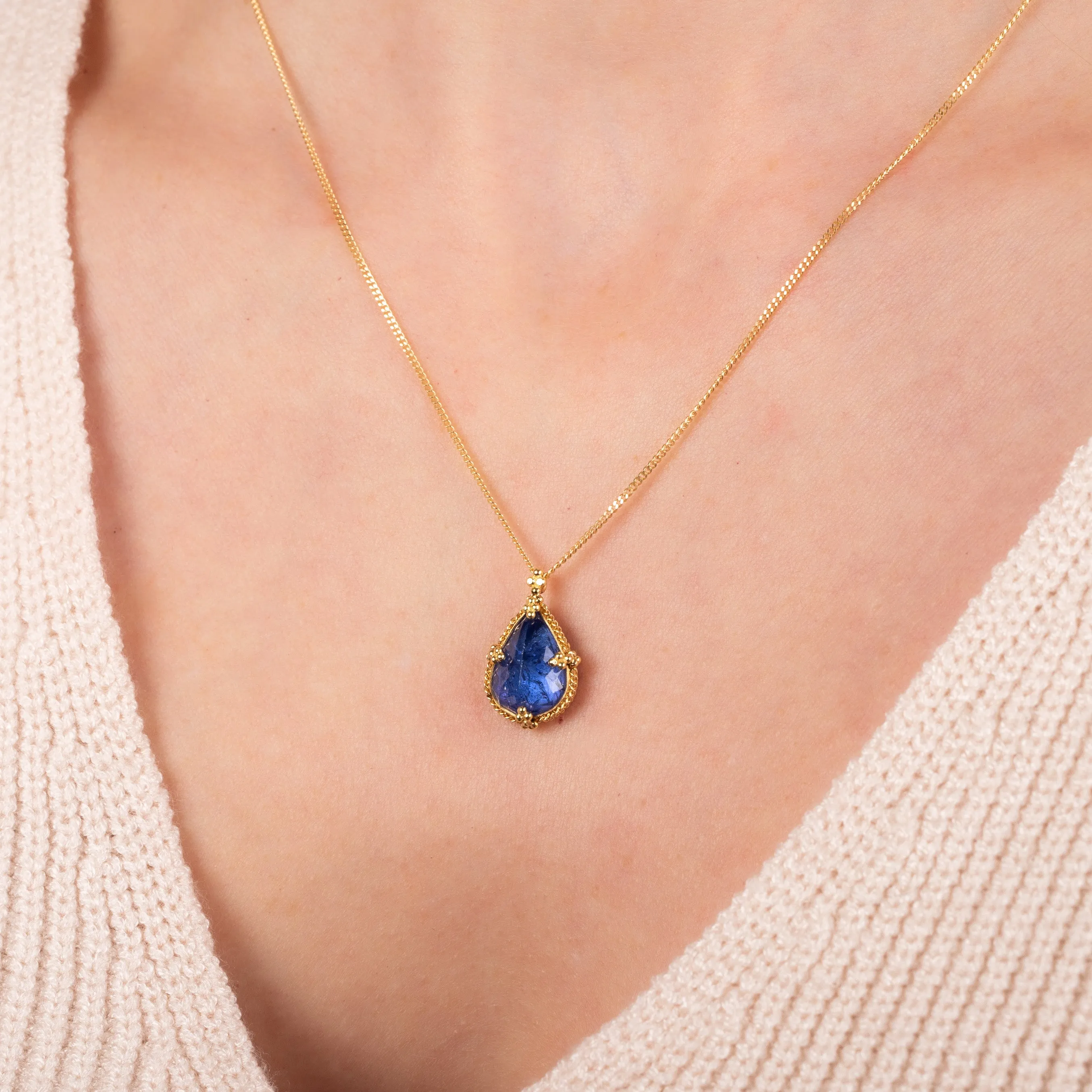 Tanzanite Teardrop Necklace