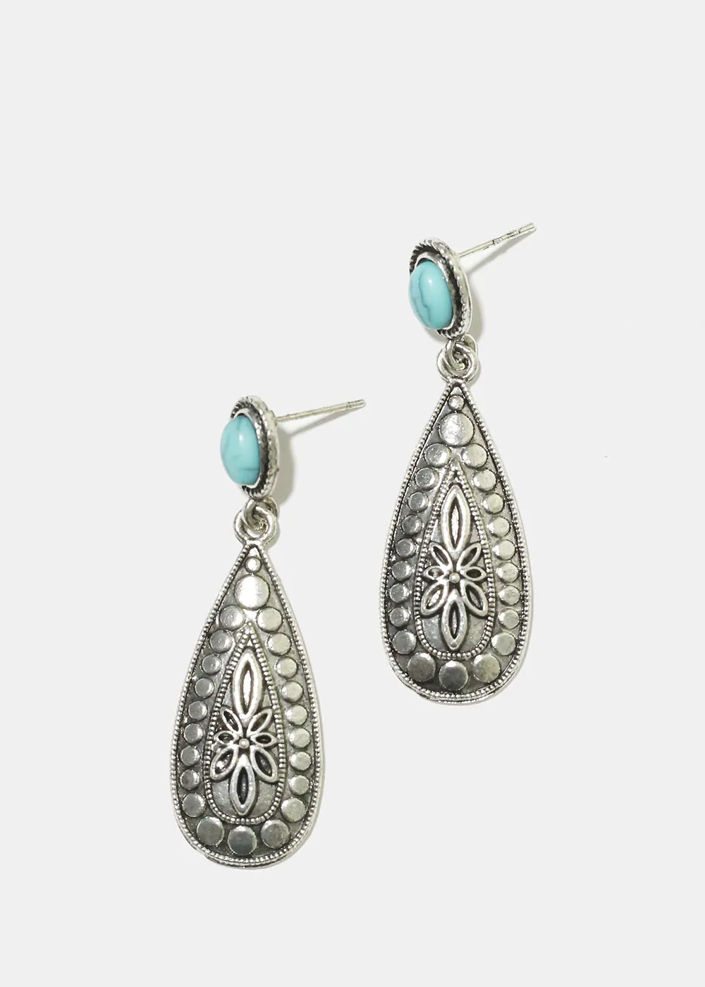 Teardrop Oval Dangle Earrings