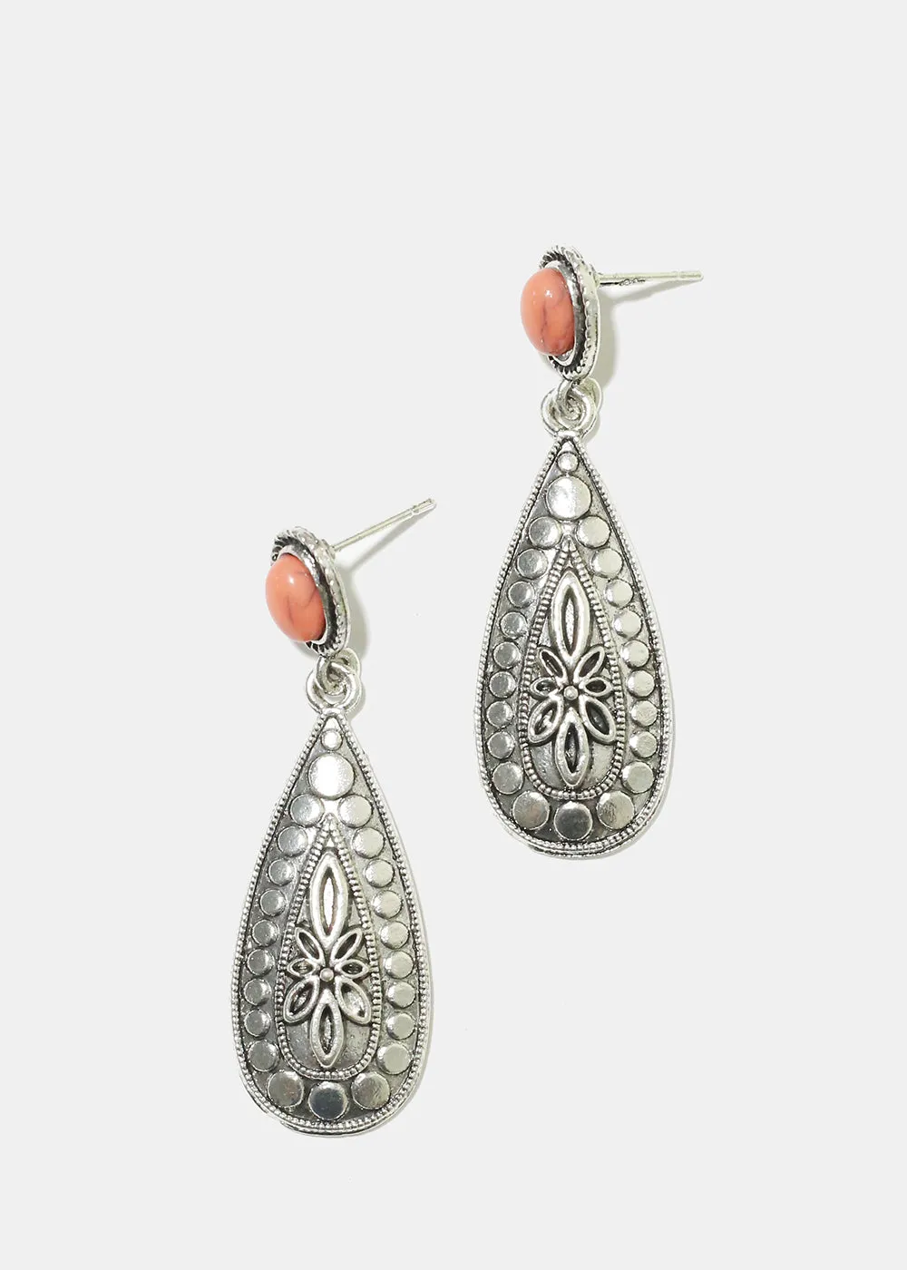 Teardrop Oval Dangle Earrings