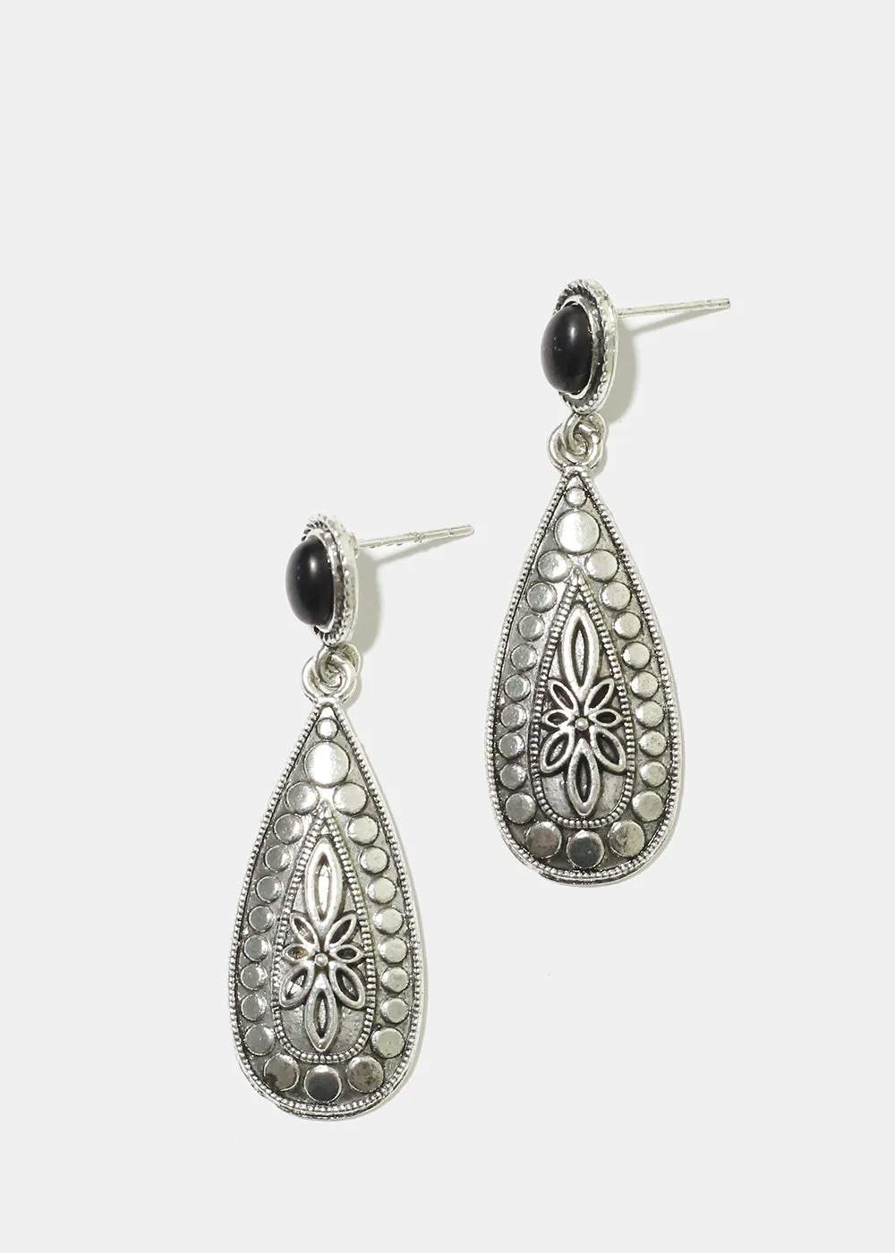 Teardrop Oval Dangle Earrings