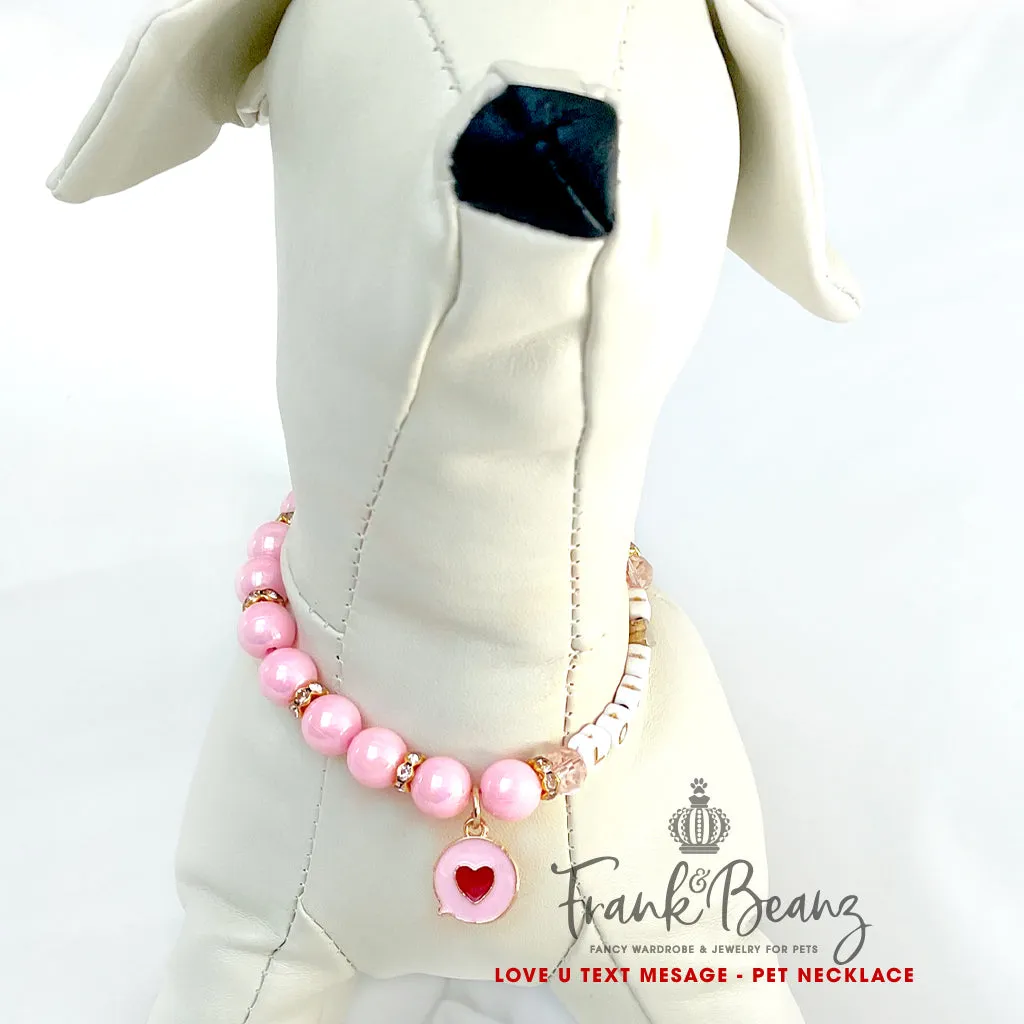 Text Message Pearl Pet Necklace for Cats Dogs Pet Jewelry