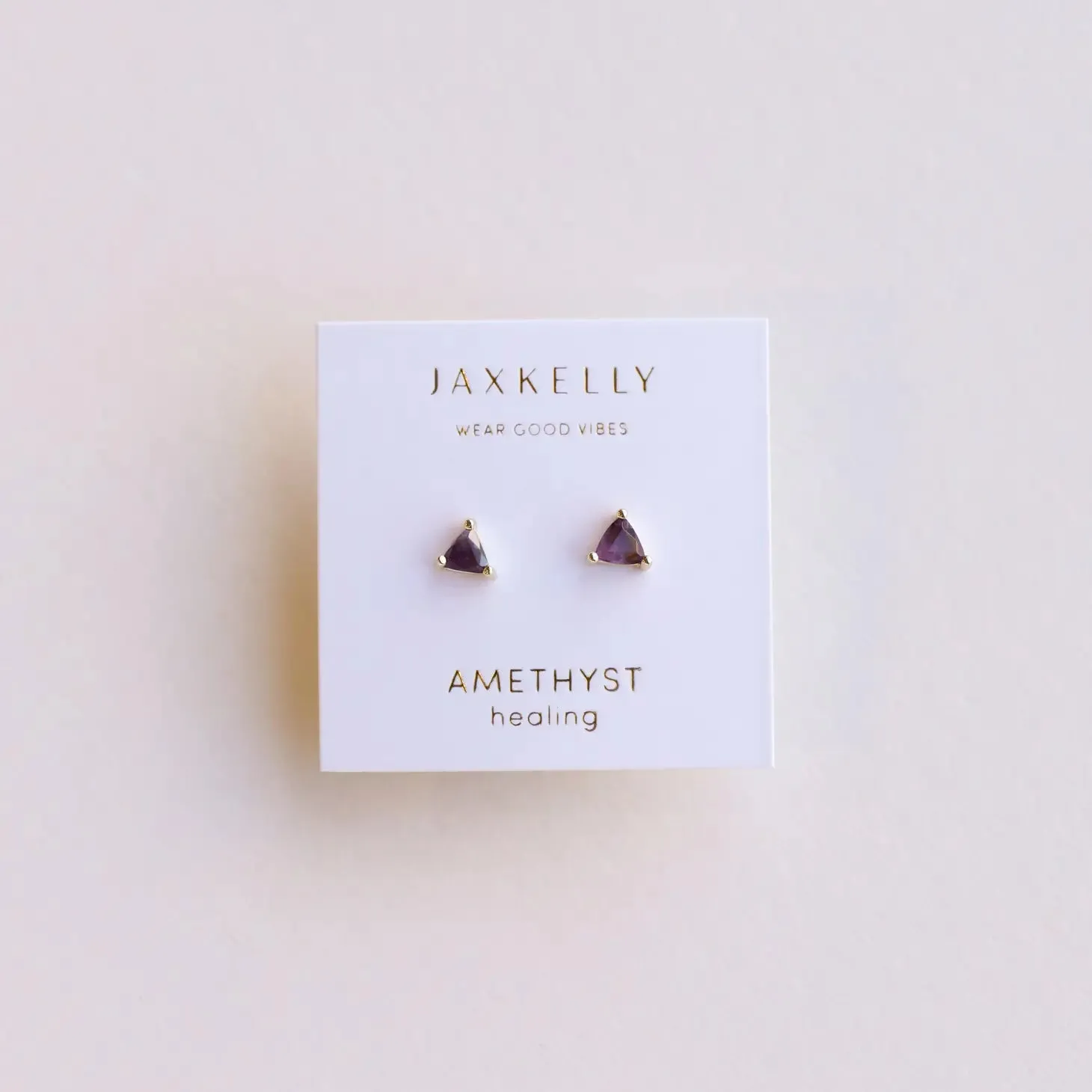 The Mini Energy Gem Studs - Amethyst  (HEALING)