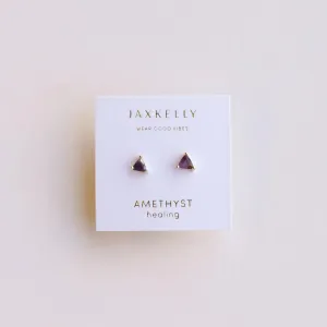 The Mini Energy Gem Studs - Amethyst  (HEALING)