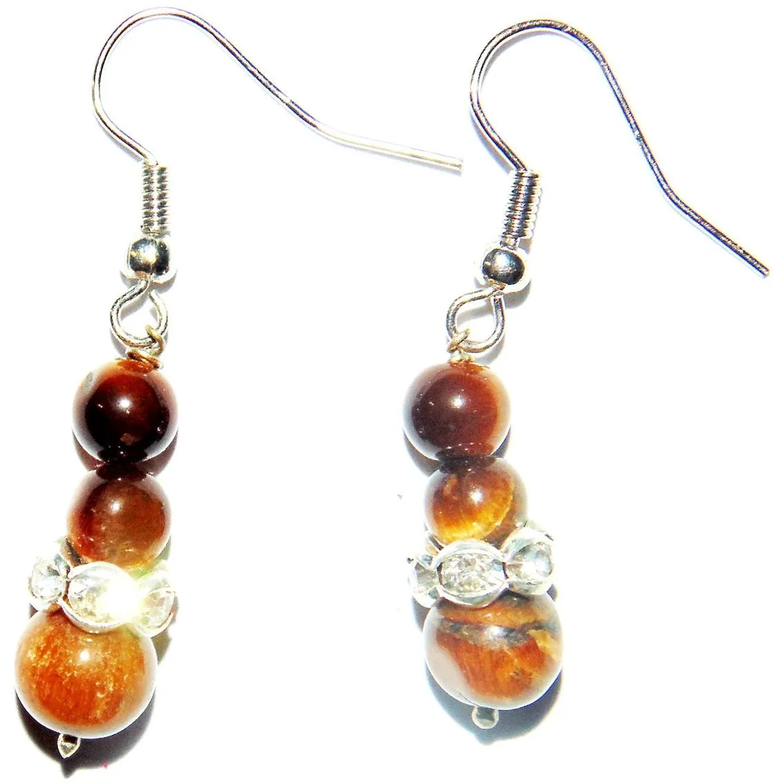 Tiger eye beads earrings