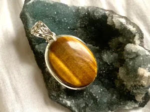 Tiger’s Eye Ariel Pendant - Oval (Designed Bail)