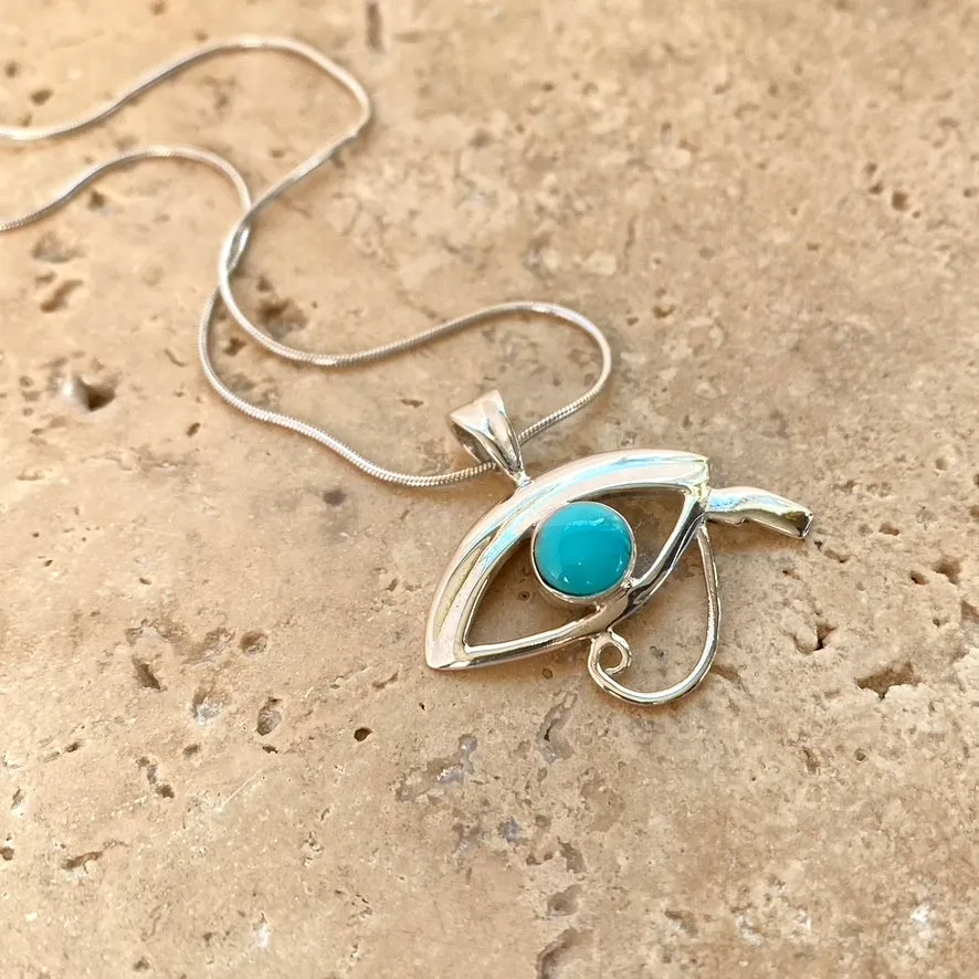 Turquoise Eye of Horus Pendant