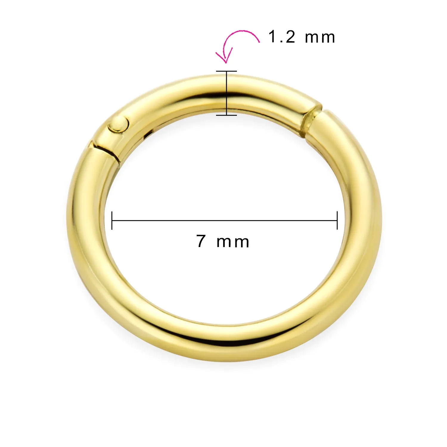 Unisex 14K Gold Cartilage Ear Stud Seamless Septum Ring Tragus Helix Hoop