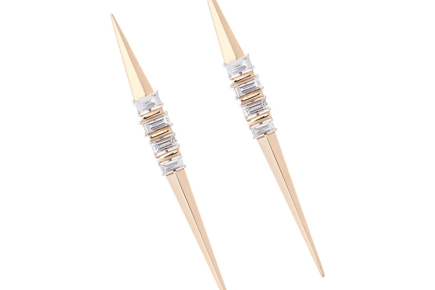 White and Yellow Gold Energy Earrings