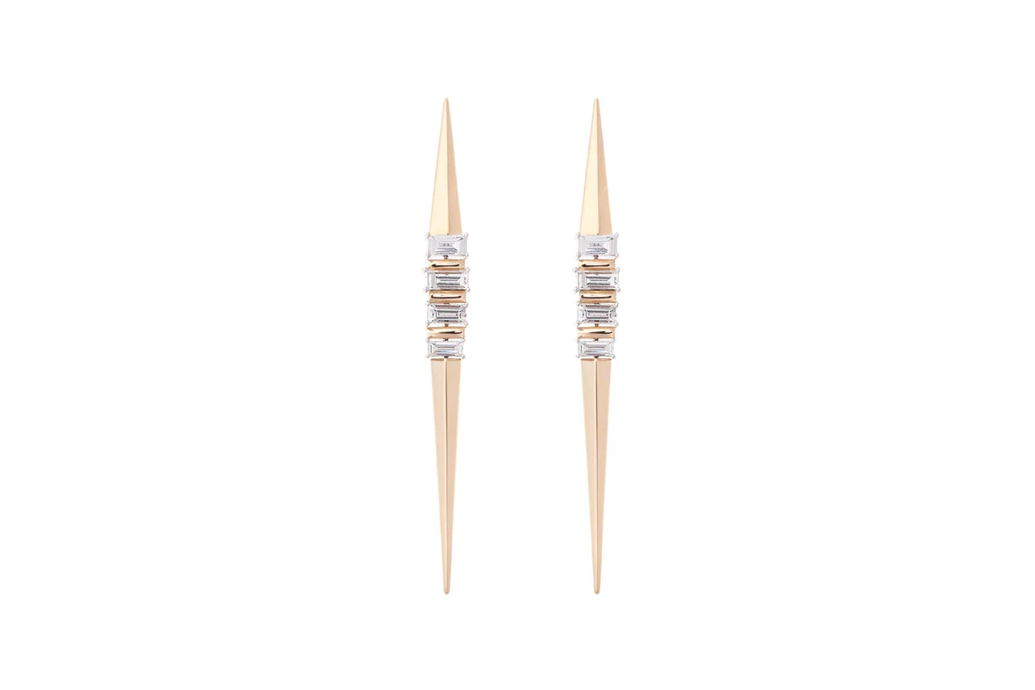 White and Yellow Gold Energy Earrings