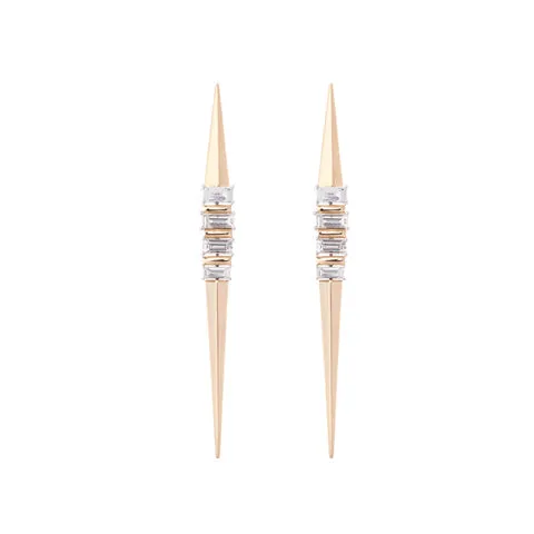 White and Yellow Gold Energy Earrings