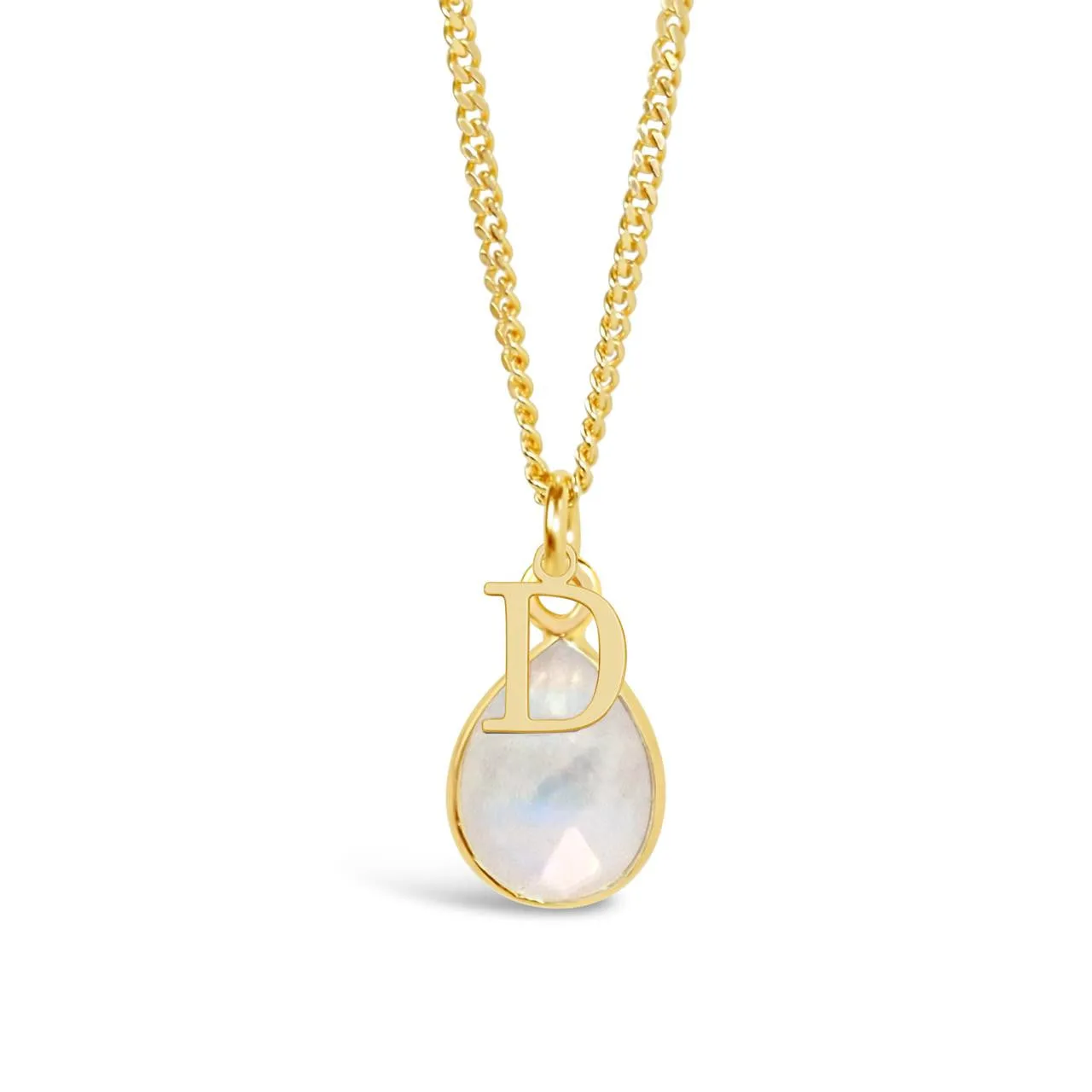 White Quartz Charm Necklace | Gold | April