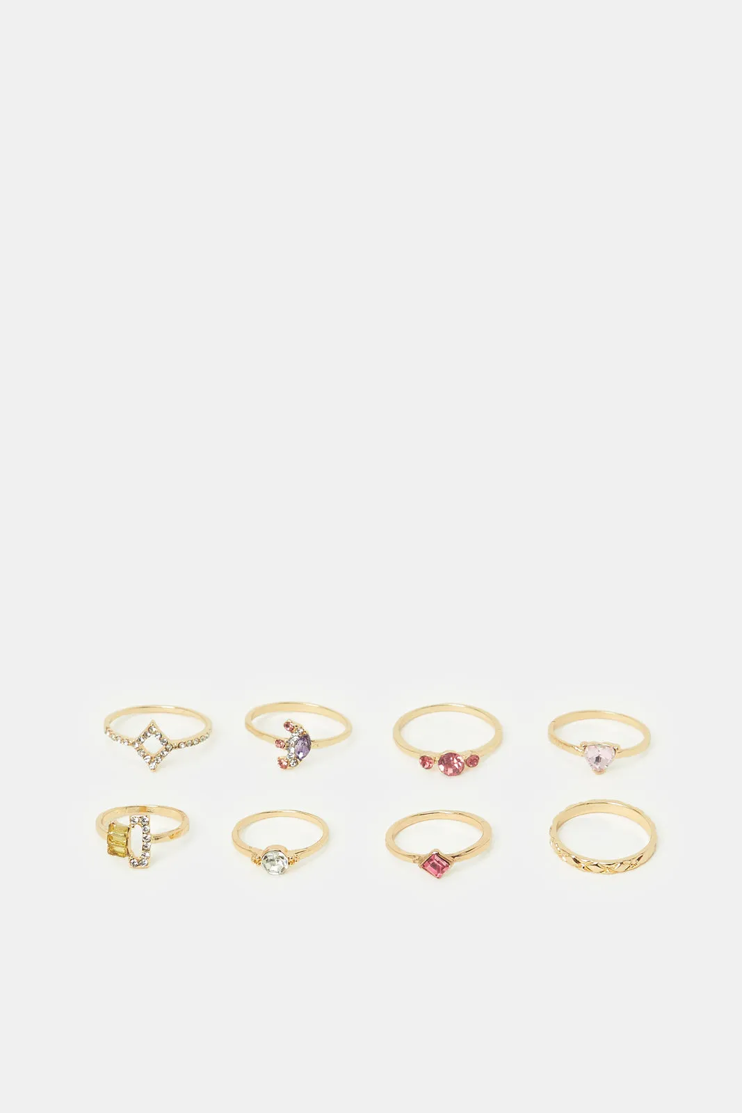 Women Assorted Embellished Ring Set (8 Piece)