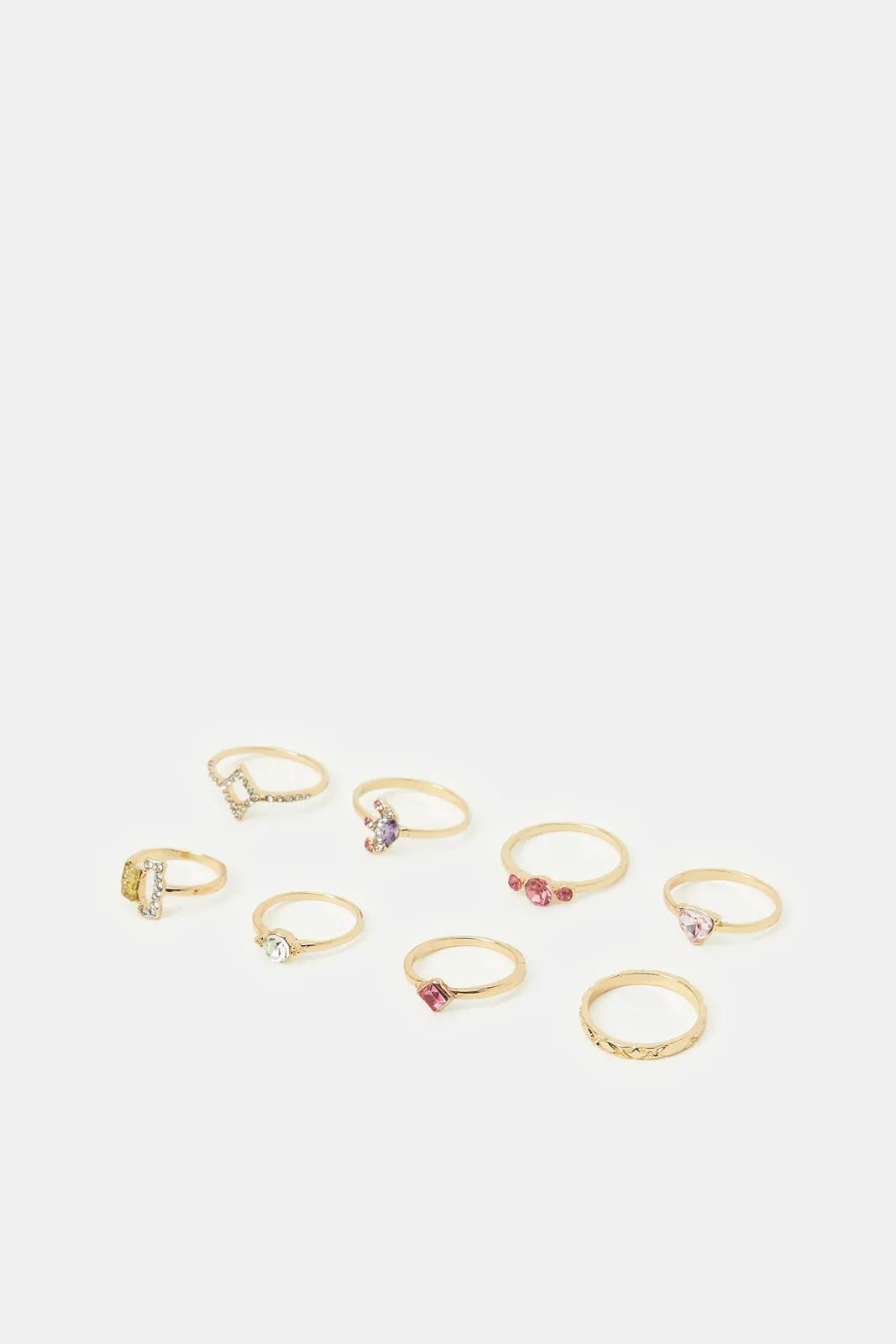 Women Assorted Embellished Ring Set (8 Piece)