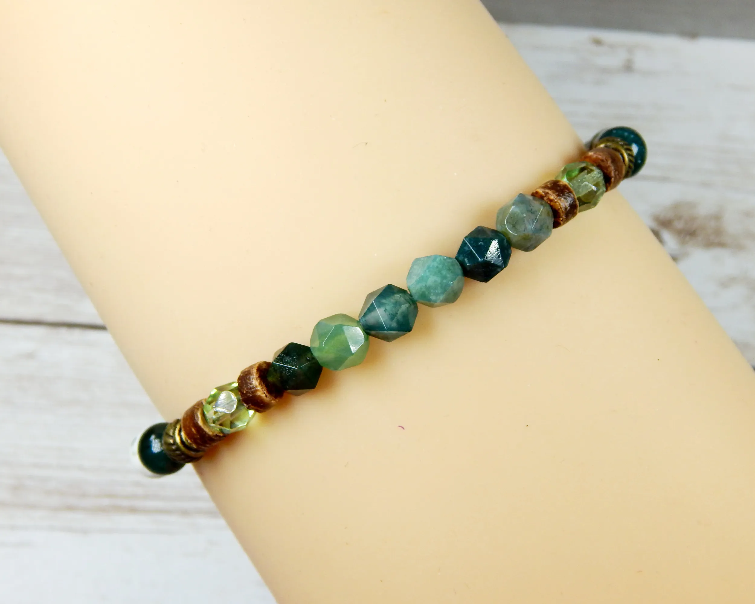 Woodland Bracelet- Moss and Tree Agate Green Jewelry - Nature Jewelry for Women