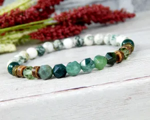 Woodland Bracelet- Moss and Tree Agate Green Jewelry - Nature Jewelry for Women