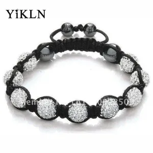 YiKLN Shamballa Jewelry Bracelets For Women New Shamballa Bracelet 10mm Micro Pave CZ Disco Ball Beads Shamballa Bangles SHBR21