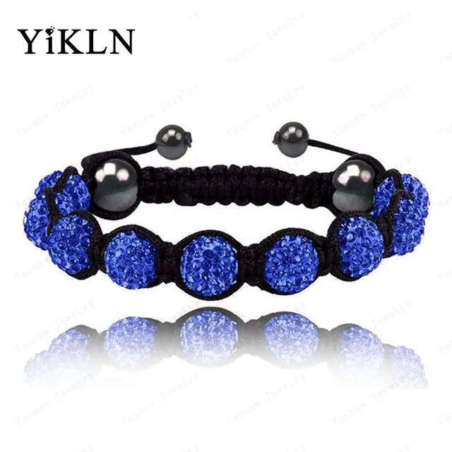 YiKLN Shamballa Jewelry Bracelets For Women New Shamballa Bracelet 10mm Micro Pave CZ Disco Ball Beads Shamballa Bangles SHBR21